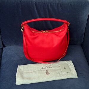 Mark Cross Red Leather Hobo Bag‎
